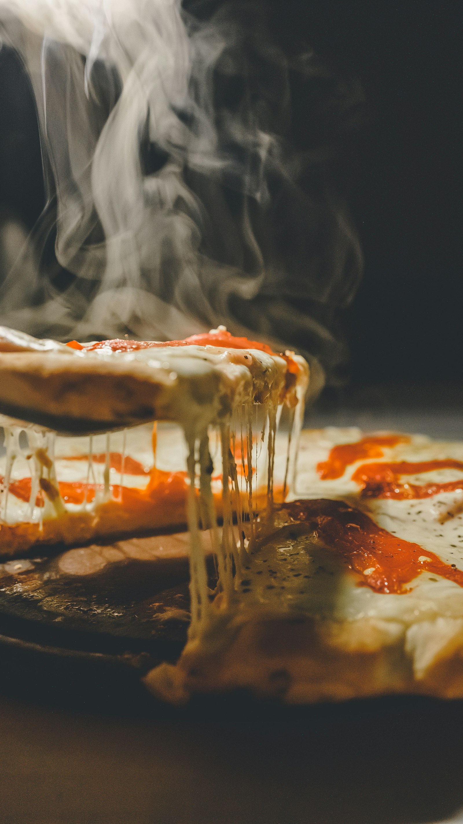 Pizza in a wood-fired oven